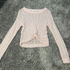 pink knit sweater
